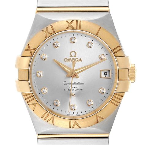 omega white gold watch mens|solid gold diamond watches men.